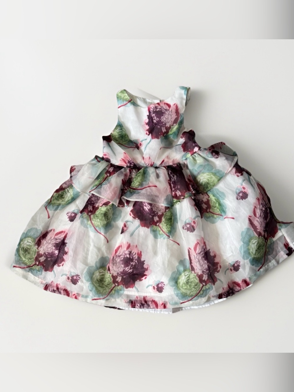 Janie and Jack Formal Dress Pink and Plum Floral Girls size 4